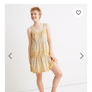 Button front tiered mini dress